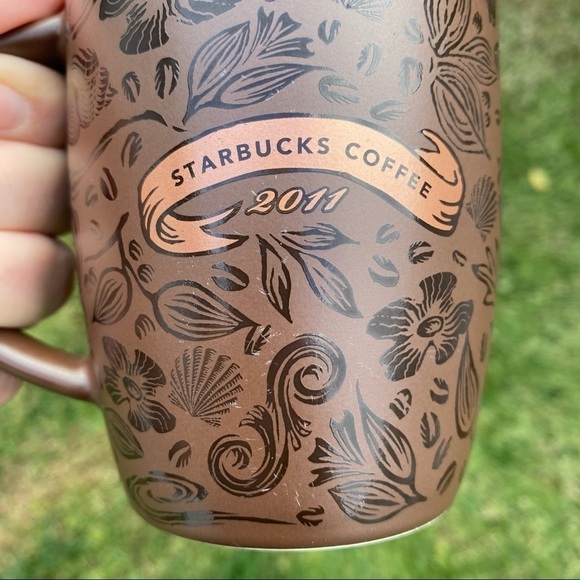 Starbucks Coffee 2011 Brown Copper Split Tail Siren Mermaid Anniversary Mug 12oz - Picture 9 of 10